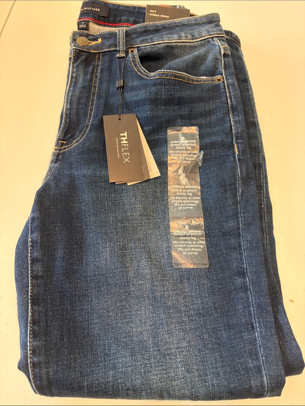 Tommy Hilfiger Men's Skinny Jeans in Dark Blue Denim